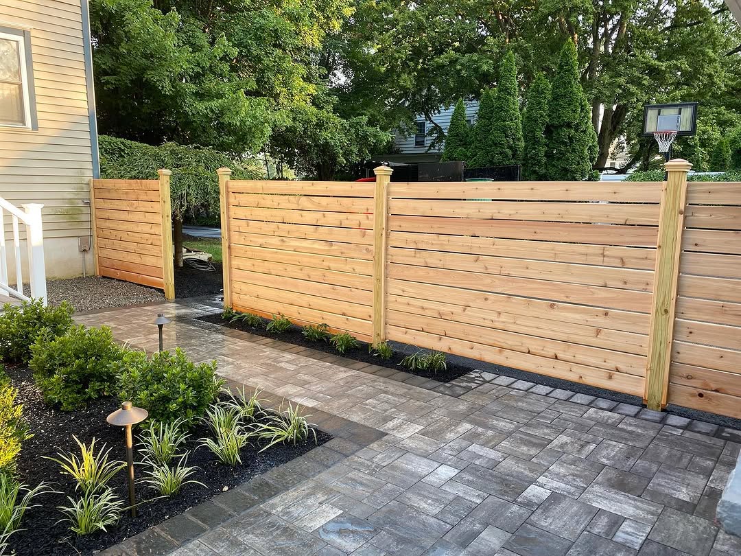 Landscaping and hardscape project in Mercer County, NJ by New Dawn Landscaping.