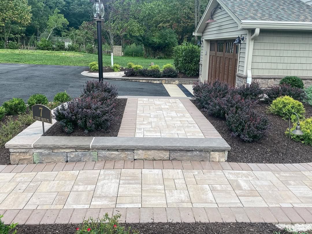 Landscaping and hardscape project in Mercer County, NJ by New Dawn Landscaping.