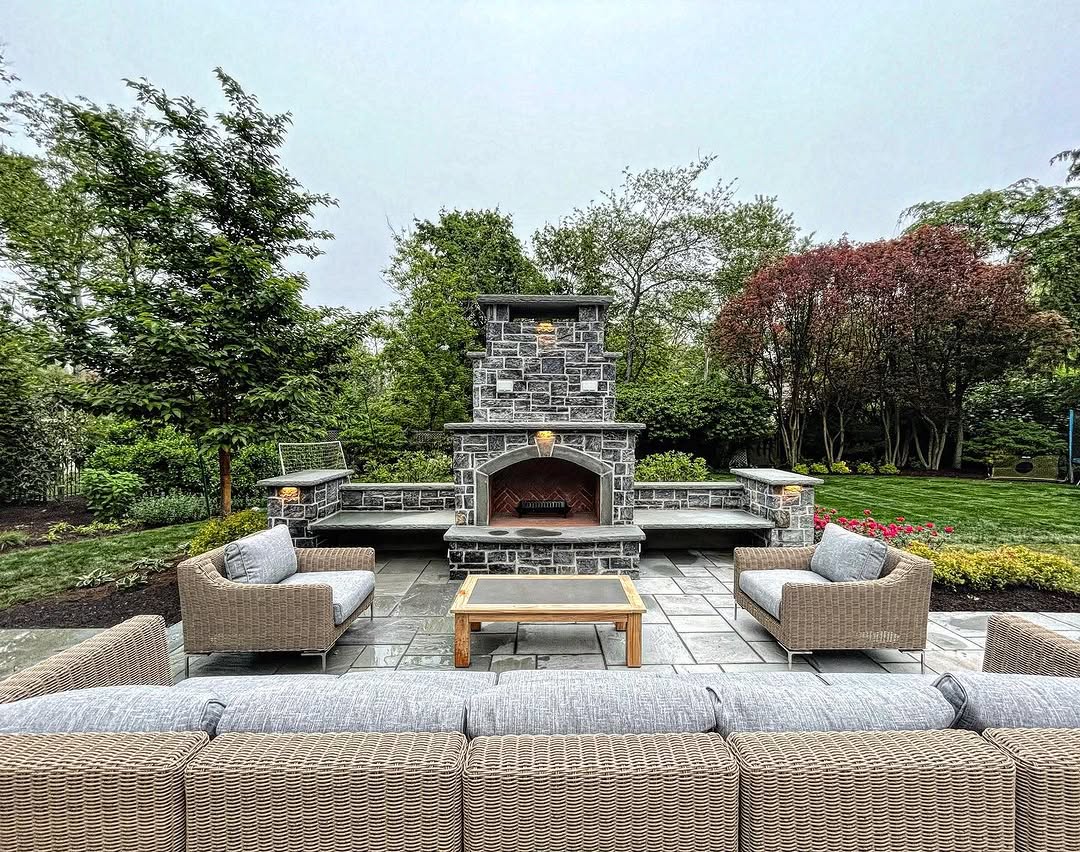Landscaping and hardscape project in Mercer County, NJ by New Dawn Landscaping.