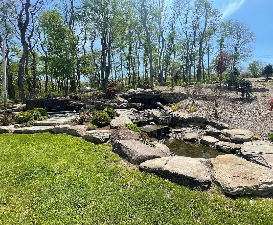 Landscaping and hardscape project in Mercer County, NJ by New Dawn Landscaping.
