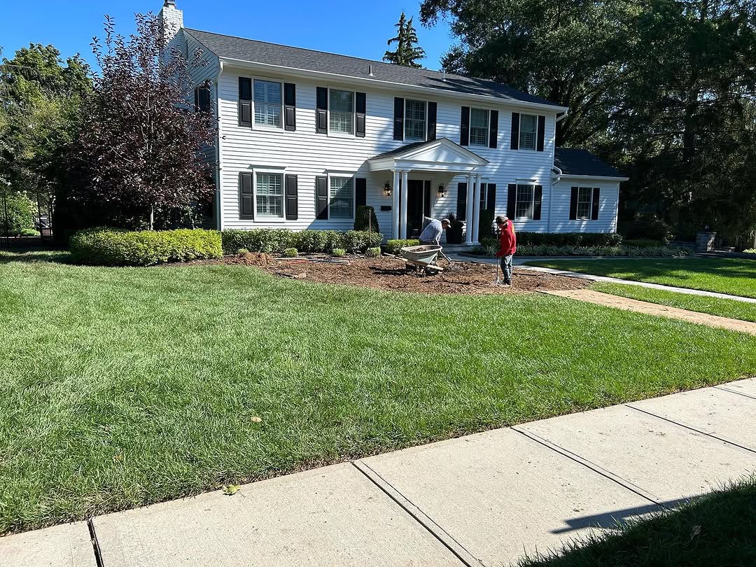Landscaping and hardscape project in Mercer County, NJ by New Dawn Landscaping.