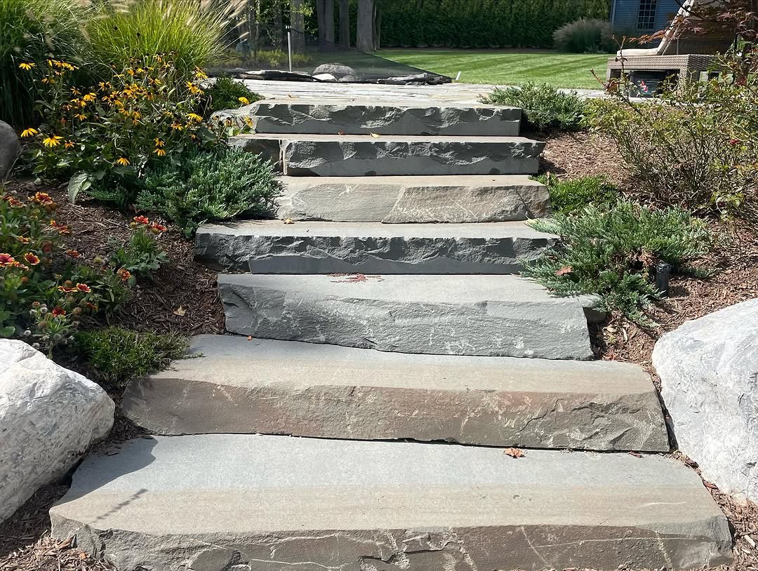 Landscaping and hardscape project in Mercer County, NJ by New Dawn Landscaping.