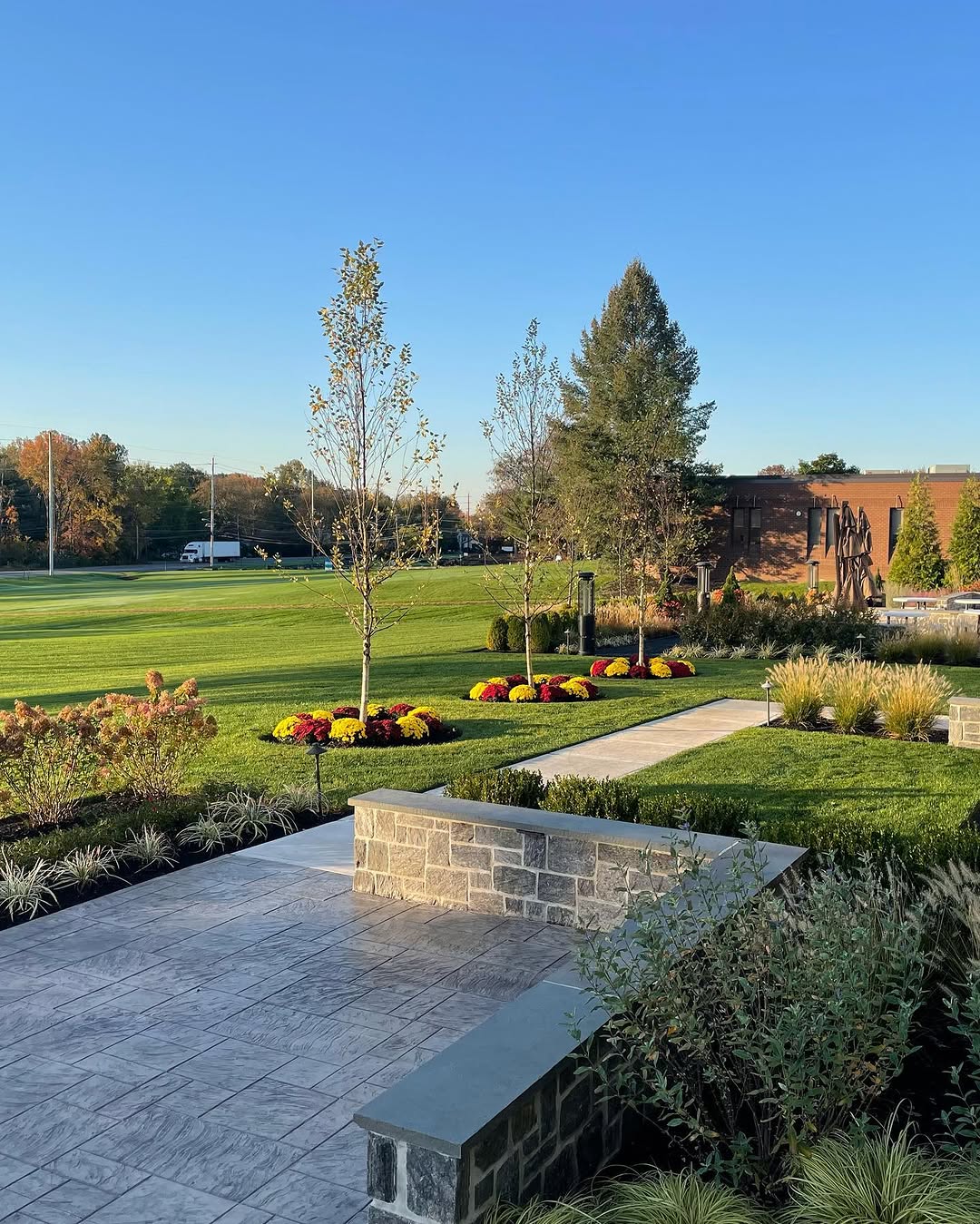 Landscaping and hardscape project in Mercer County, NJ by New Dawn Landscaping.
