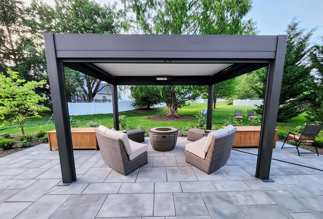 Landscaping and hardscape project in Pennington, New Jersey by New Dawn Landscaping.